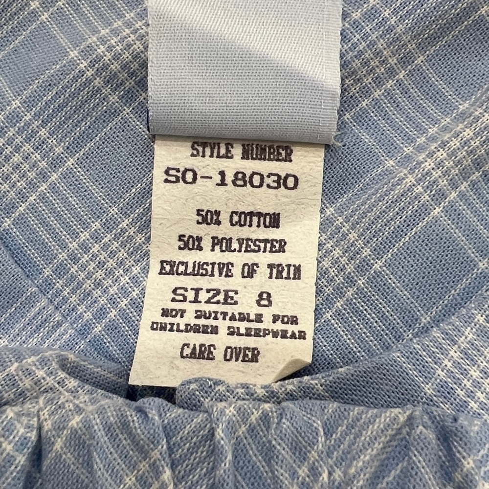 Chez Ami by Patsy Aiken Girls Blue Plaid Butterfly 2PC Set Sz 8 NWT USA - Picture 8 of 12
